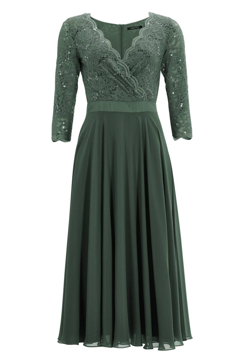 SWING - Cocktailkleid aus Material-Mix summernight green von SWING