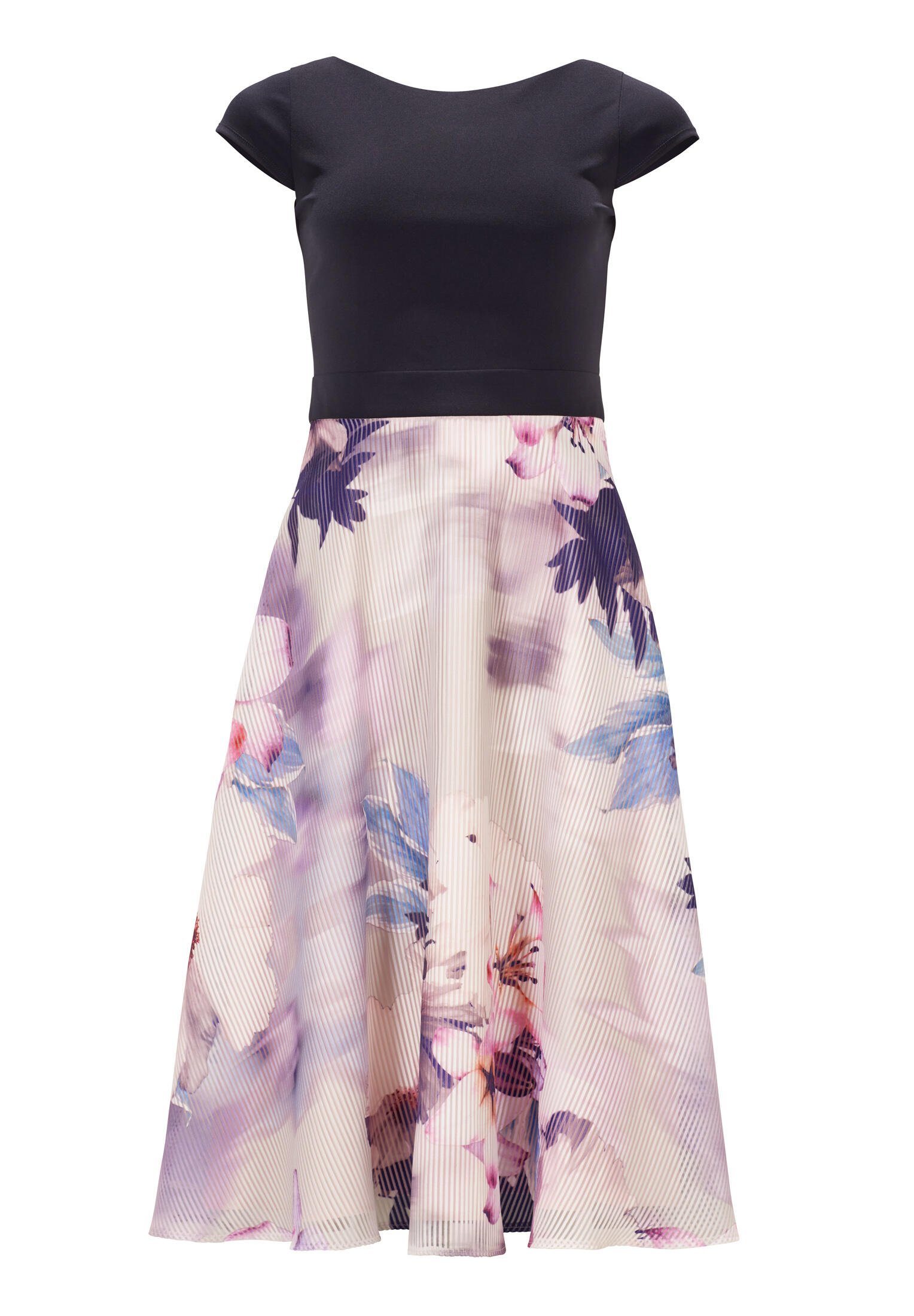 SWING - Cocktailkleid aus Materialmix navy / multi - Gr. - 44 von SWING