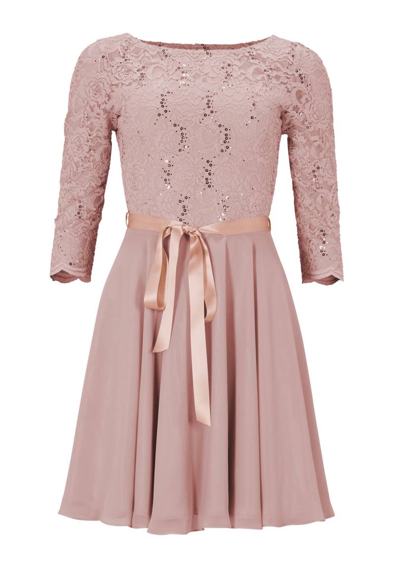 SWING - Cocktailkleid aus Paillettenspitze mit Chiffonrock peach blush - Gr. - 34 von SWING