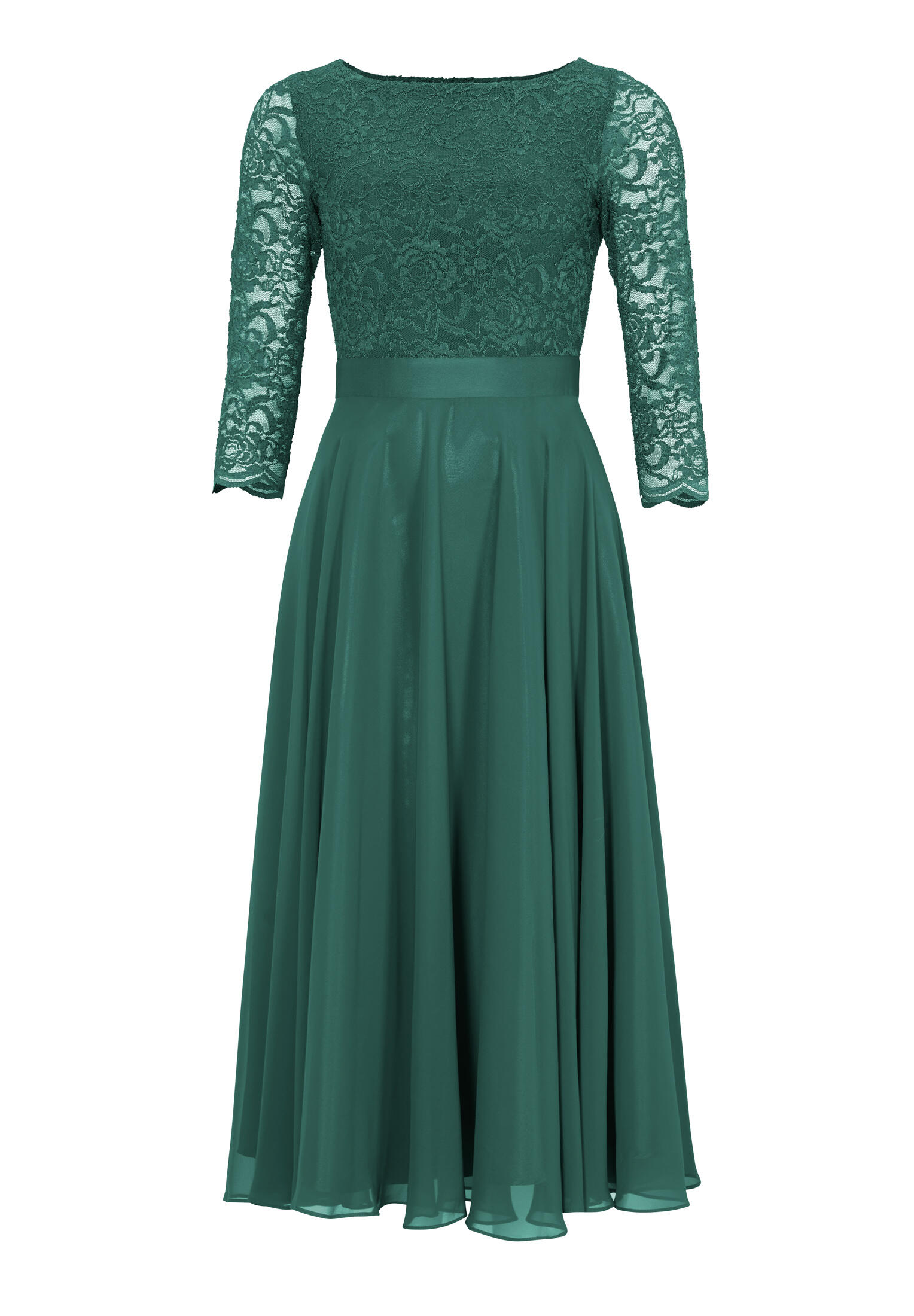 SWING - Cocktailkleid aus Spitze und Chiffon dark green - Gr. - 36 von SWING