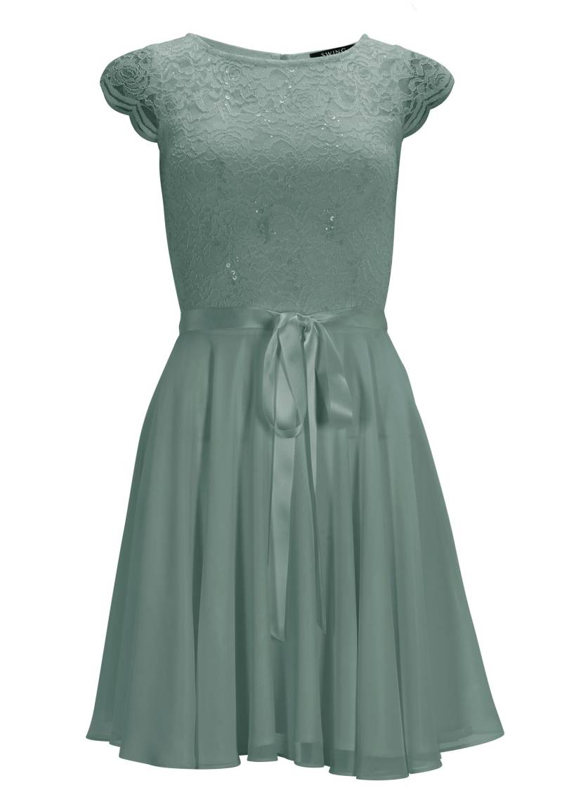 SWING - Cocktailkleid aus Spitze und Chiffon deep slate - Gr. - 46 von SWING