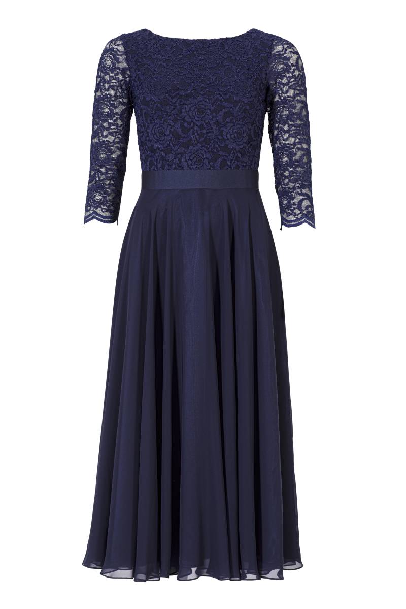 SWING - Cocktailkleid aus Spitze und Chiffon navy - Gr. - 46 von SWING