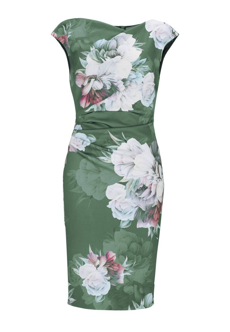 SWING - Cocktailkleid aus bedrucktem Scuba moss green / multi - Gr. - 42 von SWING