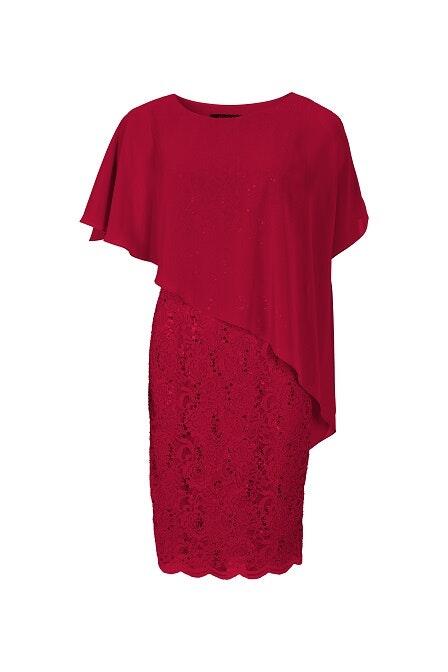 SWING - Cocktailkleid mit Überwurf rio red - Gr. - 48 von SWING