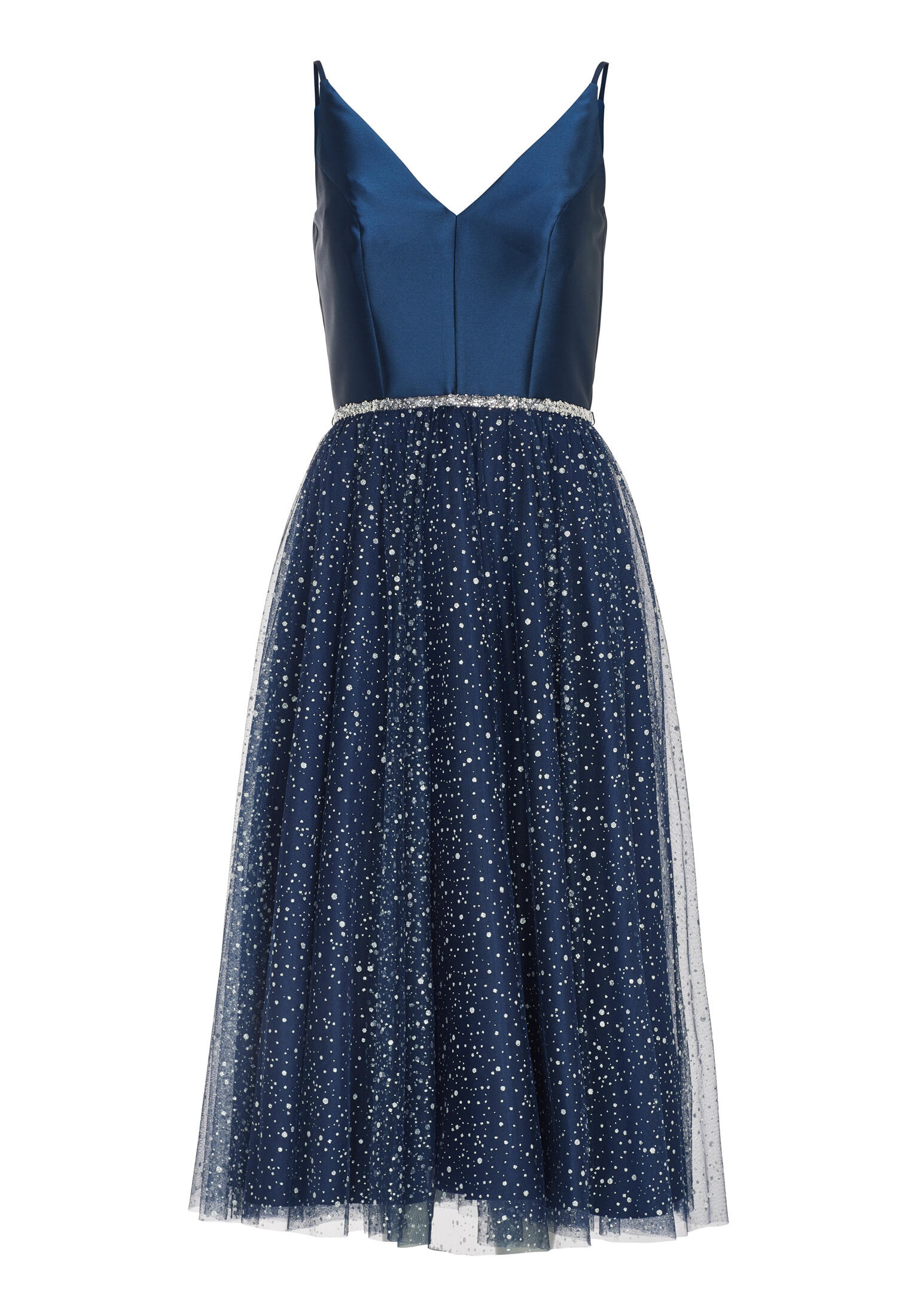 SWING - Cocktailkleid mit bedrucktem Tüllrock navy - Gr. - 36 von SWING