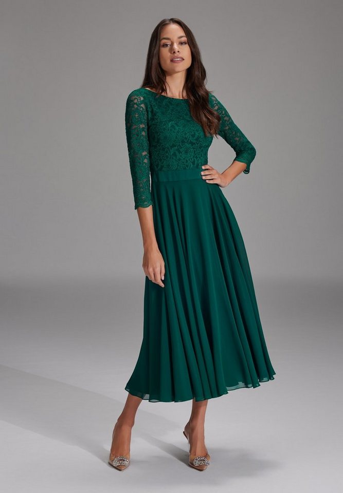 SWING Cocktailkleid Taillierter Schnitt mit ausgestelltem Rockteil von SWING