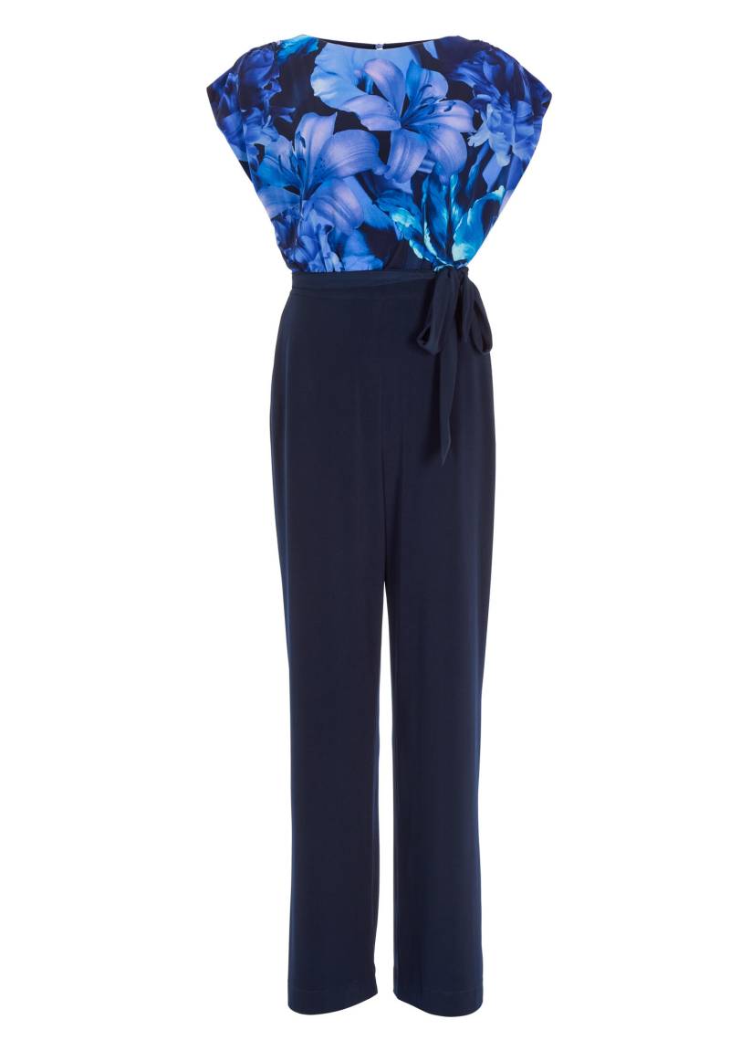 SWING - Elastischer Jersey Jumpsuit mit bedrucktem Oberteil navy / multi von SWING