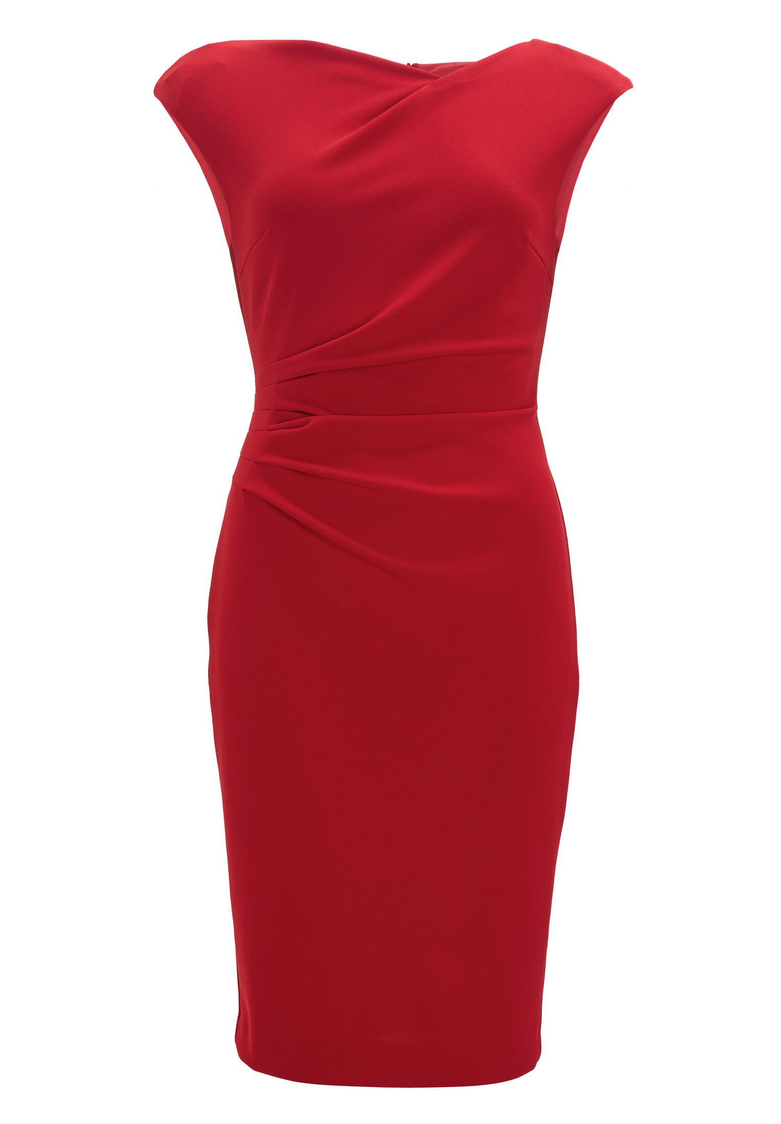 SWING - Etui Kleid aus Crepe Jersey mit Drapierung chili red - Gr. - 46 von SWING