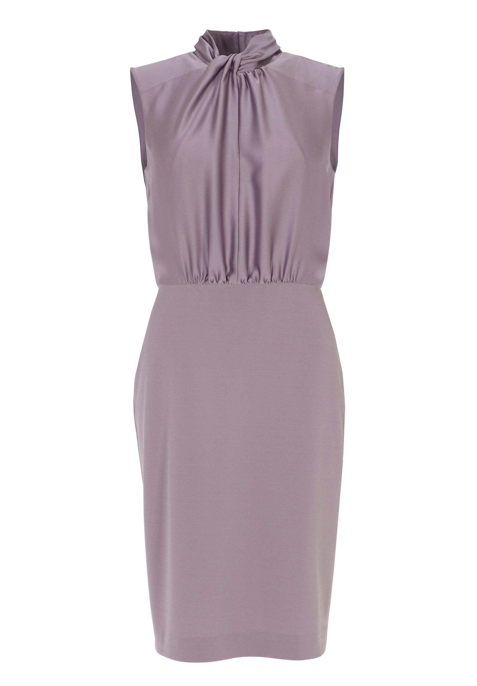 SWING - Etui Kleid aus Material Mix mit Knoten Detail am Ausschnitt mauve purple - Gr. - 40 von SWING