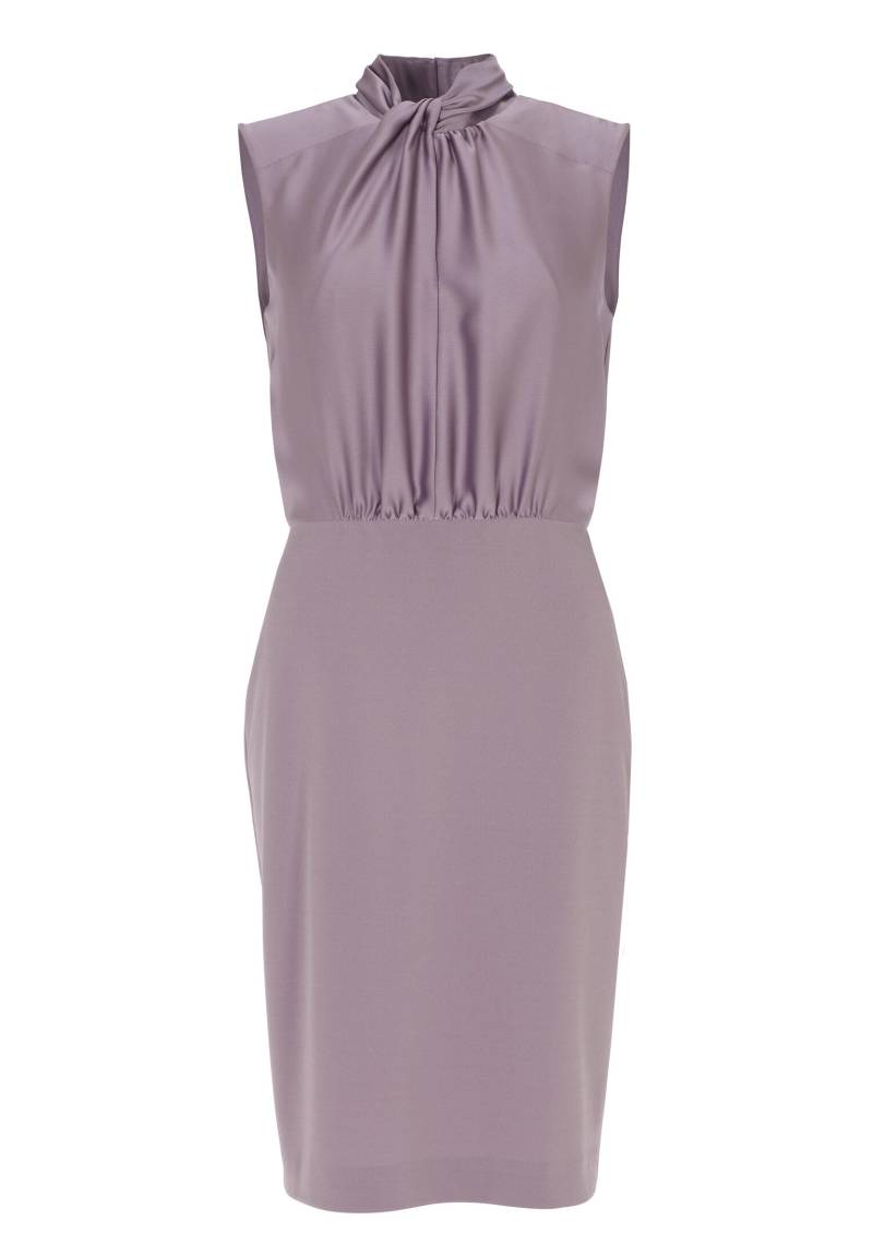 SWING - Etui Kleid aus Material Mix mit Knoten Detail am Ausschnitt mauve purple - Gr. - 40 von SWING