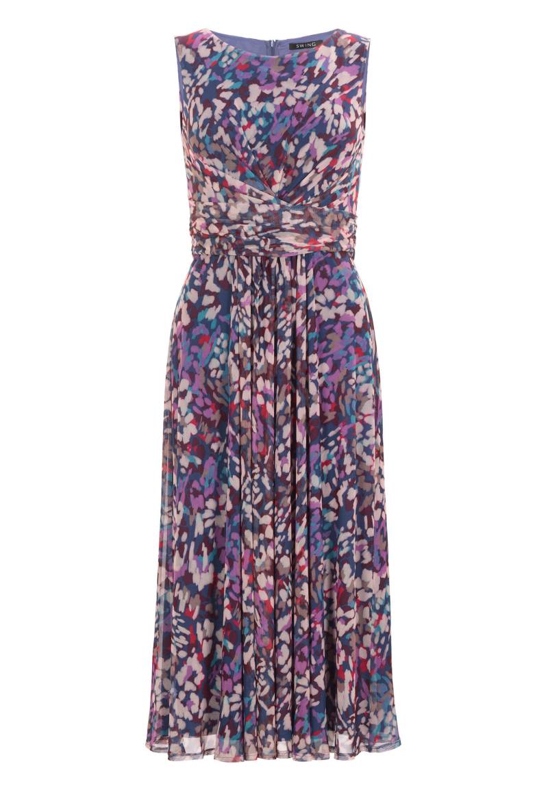 SWING - Getupftes Mesh Kleid mit Twist Detail future blue / multi von SWING