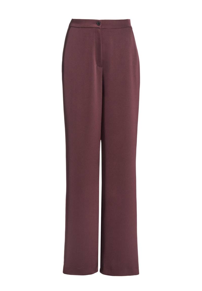 SWING - Hose aus Satin mit geradem Bein und Taschen merlot - Gr. - 38 von SWING