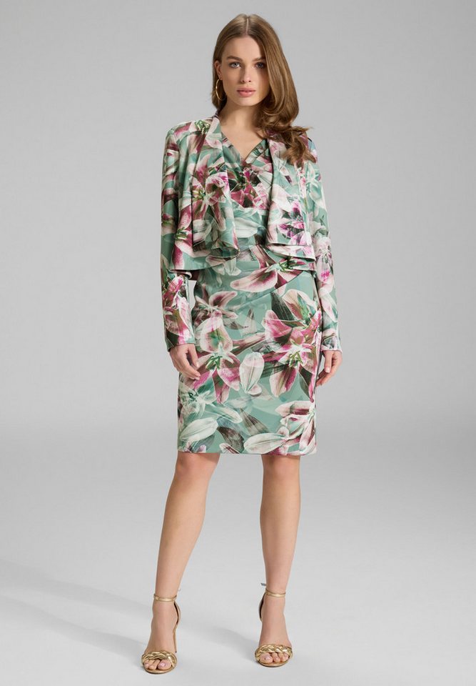 SWING Jackenblazer - Bedruckter Scuba Blazer mit Wasserfall Kante Figurbetonte Passform von SWING