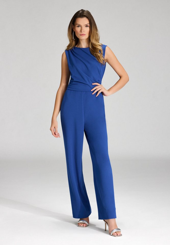SWING Jumpsuit - Jumpsuit aus Crepe Jersey mit Drapierung Oberteil in figurbetonter Passform von SWING