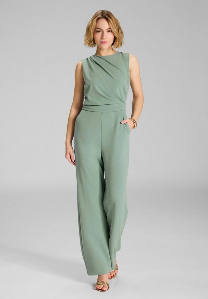 SWING Jumpsuit - Jumpsuit aus Crepe Jersey mit Drapierung Oberteil in figurbetonter Passform von SWING