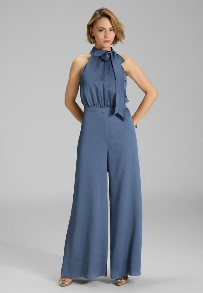 SWING Jumpsuit - Jumpsuit mit Schluppe aus gehämmertem Satin Oberteil in lockerer Passform von SWING