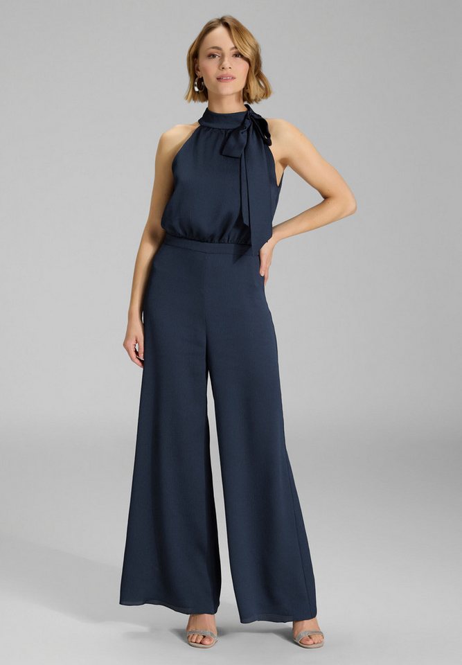 SWING Jumpsuit - Jumpsuit mit Schluppe aus gehämmertem Satin Oberteil in lockerer Passform von SWING