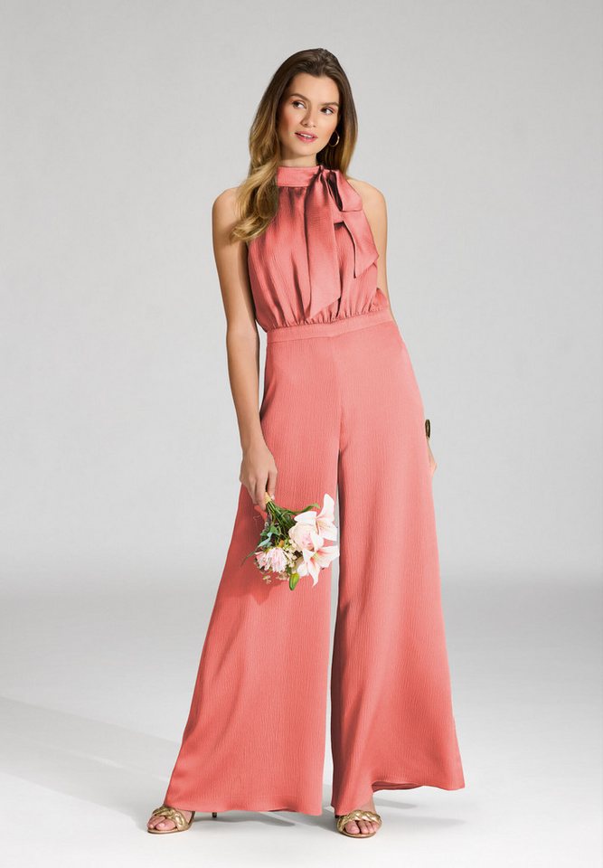 SWING Jumpsuit - Jumpsuit mit Schluppe aus gehämmertem Satin Oberteil in lockerer Passform von SWING