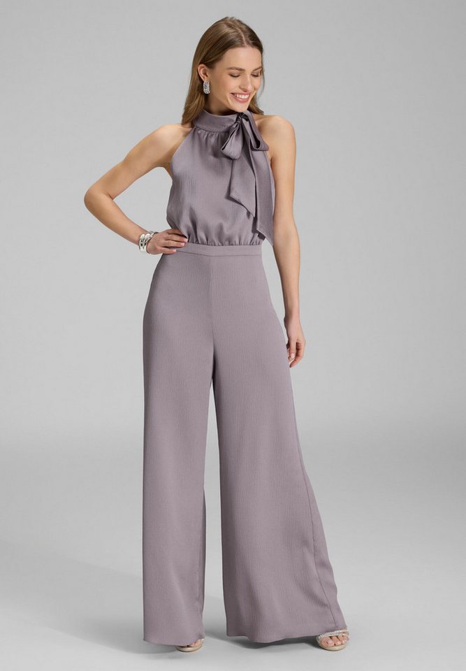 SWING Jumpsuit - Jumpsuit mit Schluppe aus gehämmertem Satin Oberteil in lockerer Passform von SWING