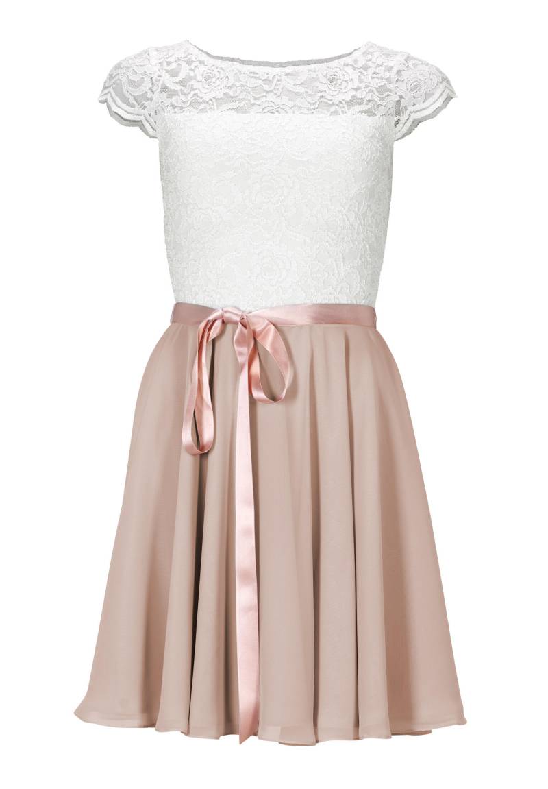 SWING - Kleid aus Spitze und Chiffon peach blush / ivory - Gr. - 42 von SWING
