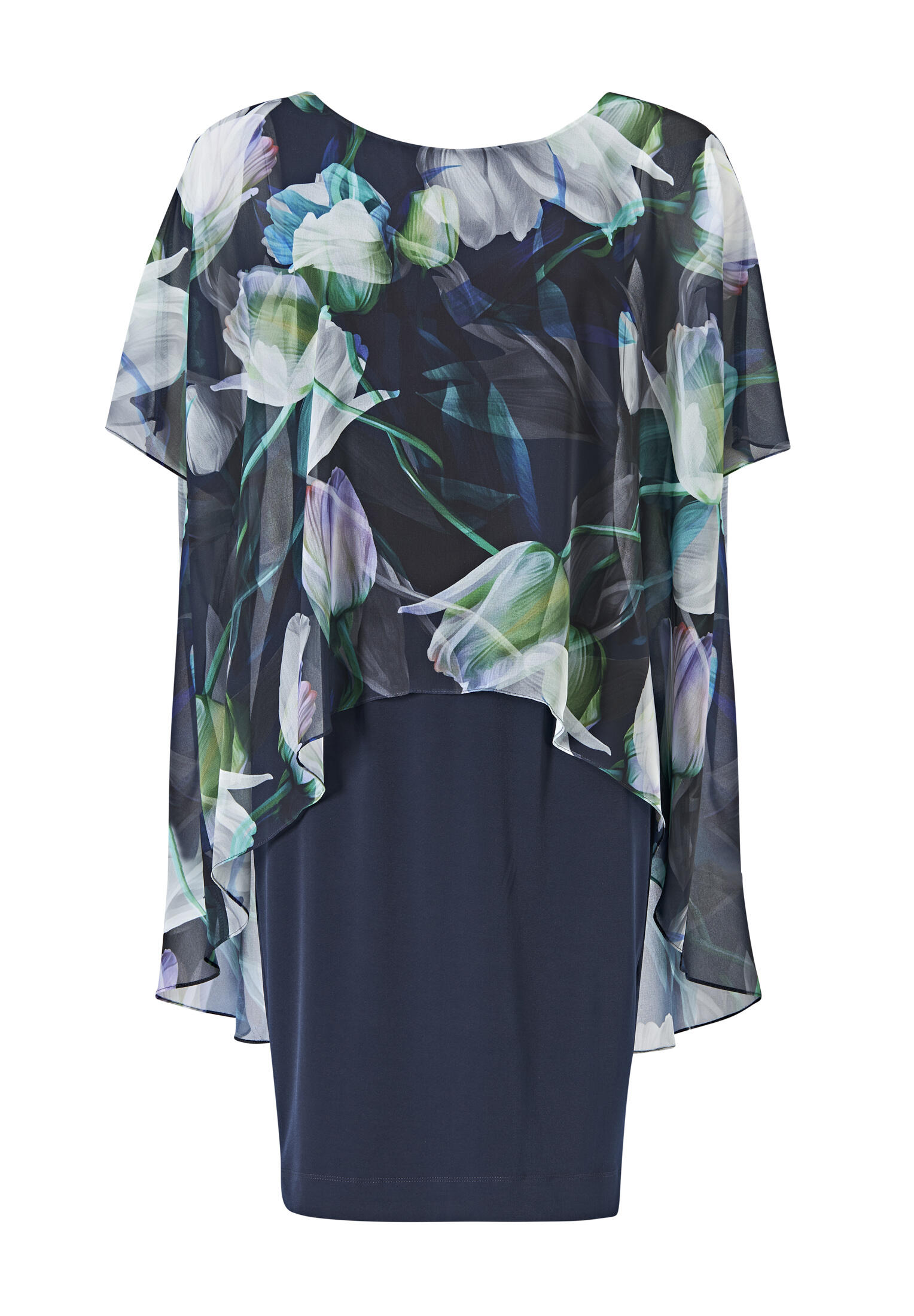 SWING - Kleid aus nachhaltigem Chiffon navy / multi - Gr. - 38 von SWING