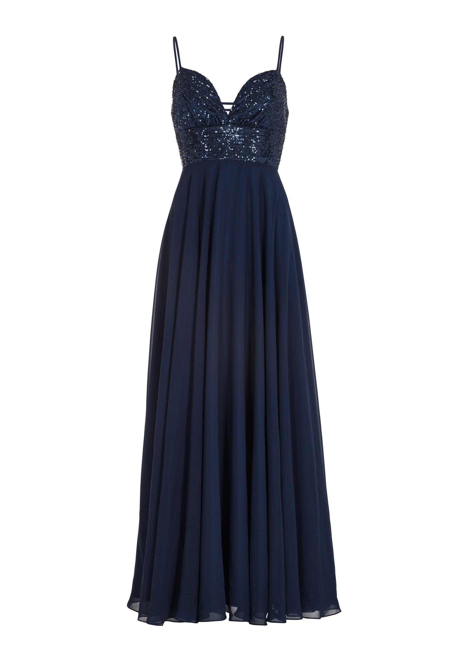 SWING - Maxikleid aus nachhaltigem Chiffon navy - Gr. - 38 von SWING