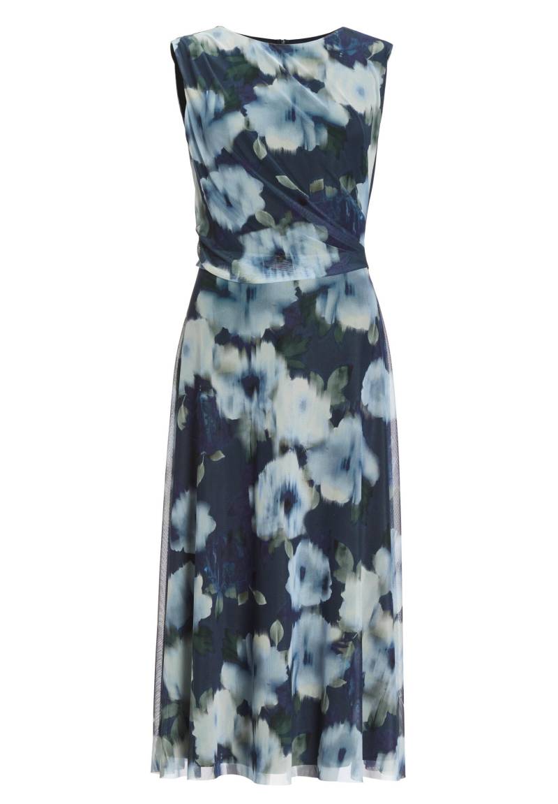 SWING - Midi Kleid aus weichem Mesh mit Ikat Druck navy / multi - Gr. - 46 von SWING