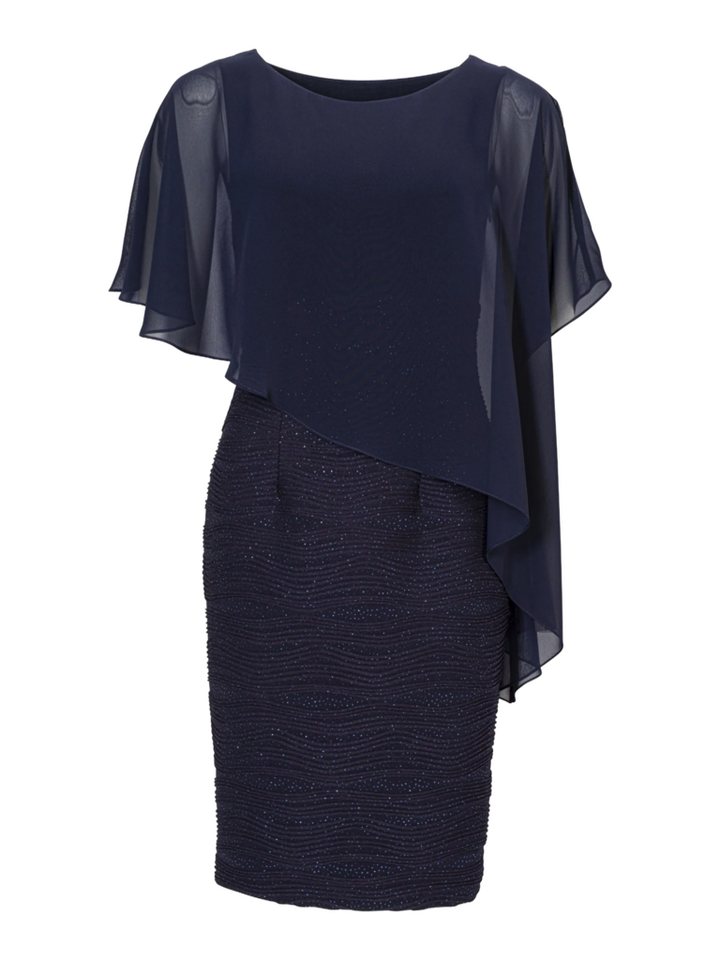 SWING Minikleid Cocktailkleid mit Überwurf - Tailliert von SWING
