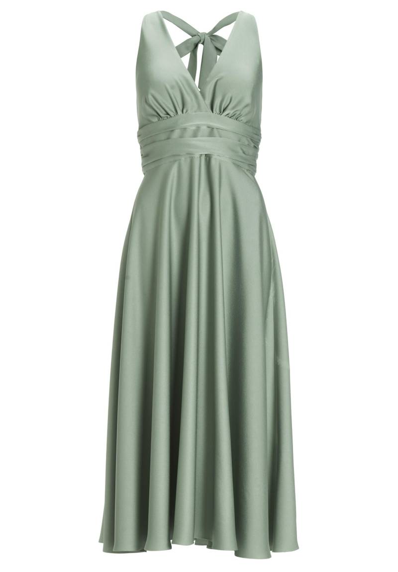 SWING - Neckholder Kleid aus Satin pistachio green - Gr. - 42 von SWING