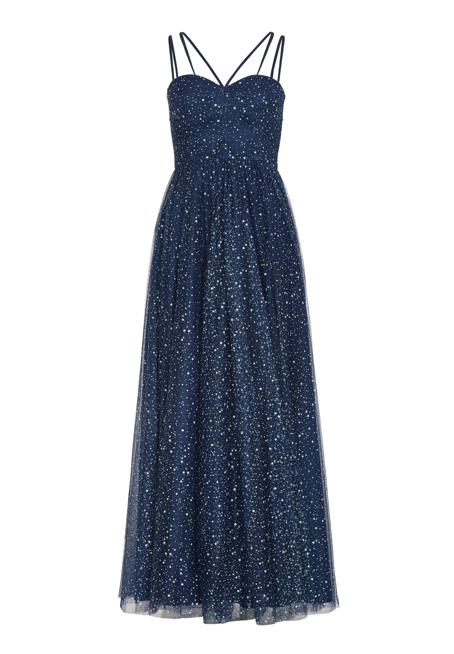 SWING - Robiges Tüllkleid mit Corsage navy - Gr. - 38 von SWING