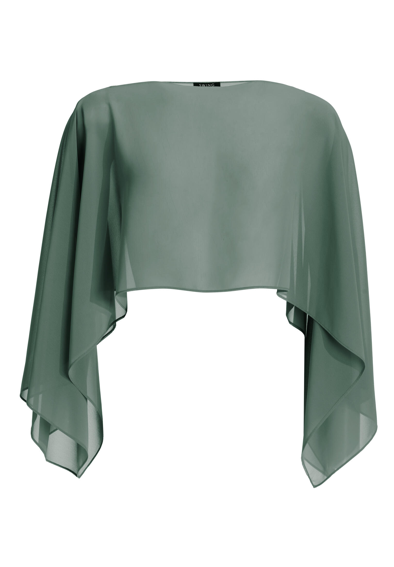 SWING - Schlupf-Stola aus Chiffon mit Ärmelschlitzen dep slate - Gr. - L von SWING