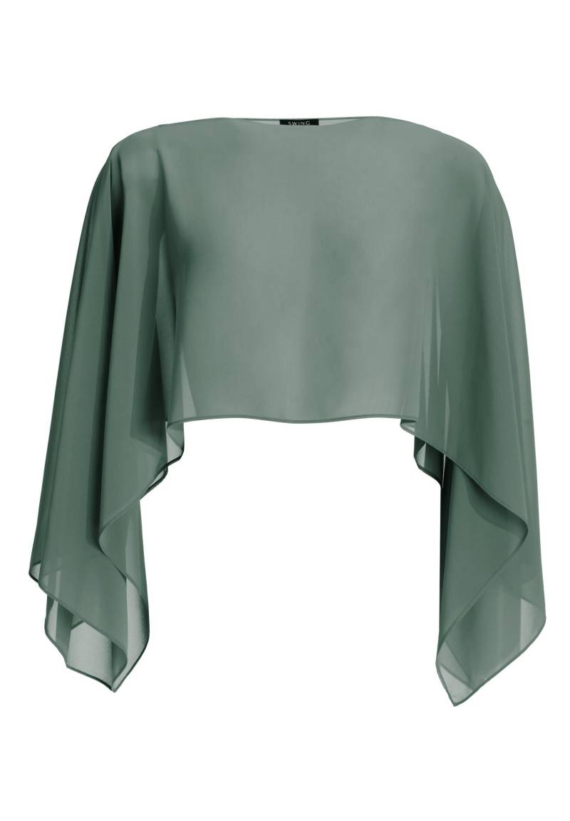 SWING - Schlupf-Stola aus Chiffon mit Ärmelschlitzen dep slate - Gr. - L von SWING