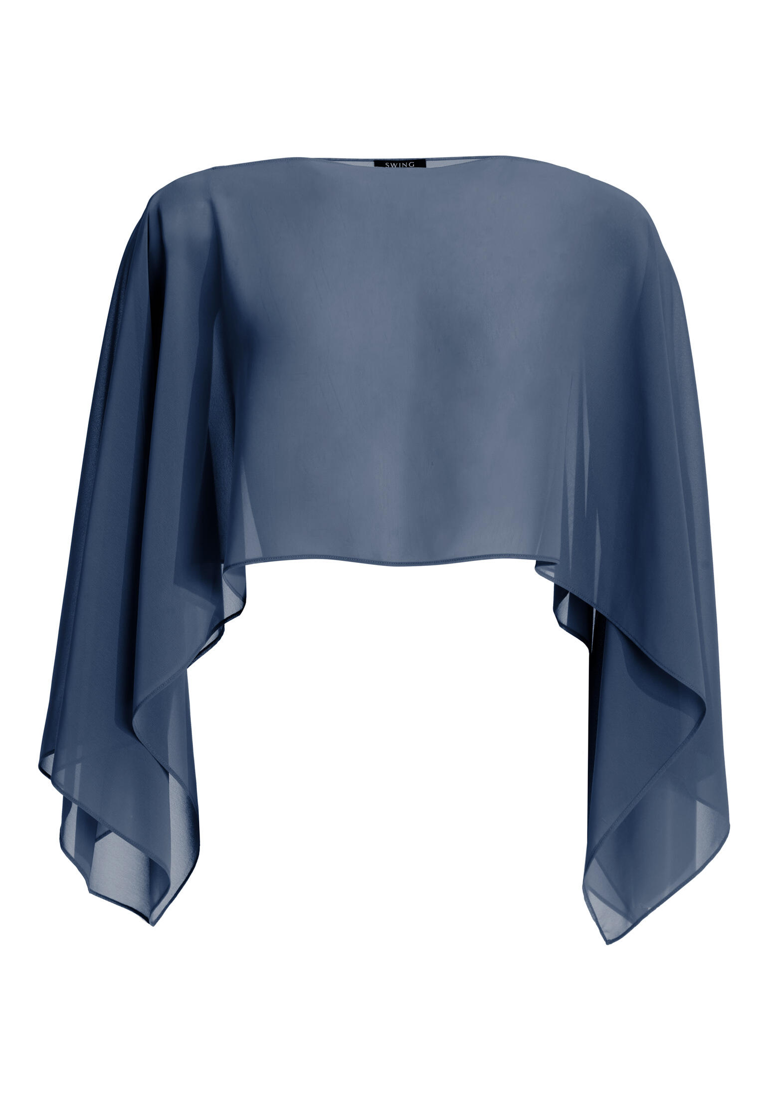 SWING - Schlupf-Stola aus Chiffon mit Ärmelschlitzen timeless blue - Gr. - L von SWING