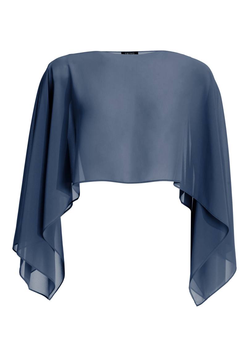 SWING - Schlupf-Stola aus Chiffon mit Ärmelschlitzen timeless blue - Gr. - L von SWING