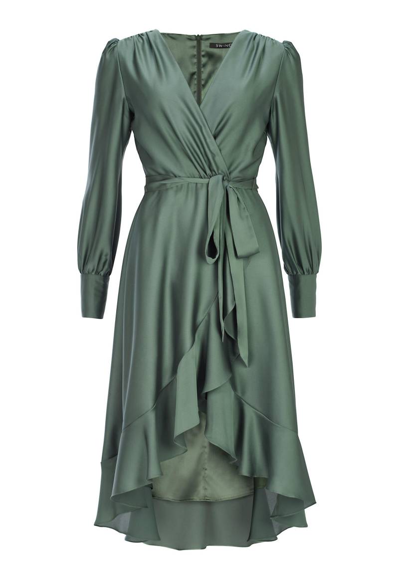 SWING - Vokuhila-Kleid mit blusigen Ärmeln moss green - Gr. - 38 von SWING