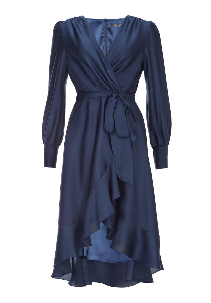 SWING - Vokuhila-Kleid mit blusigen Ärmeln navy - Gr. - 42 von SWING
