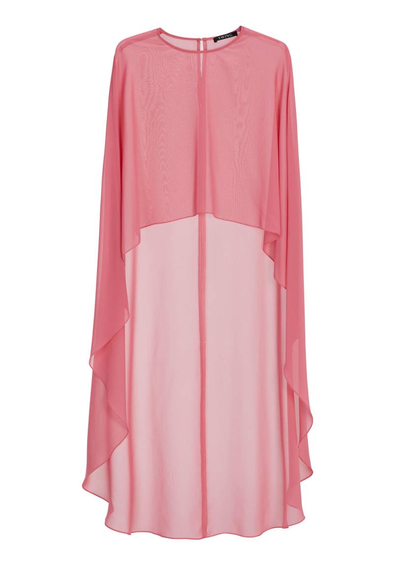 SWING - Zartes Cape aus nachhaltigem Chiffon melon pink - Gr. - 38 von SWING