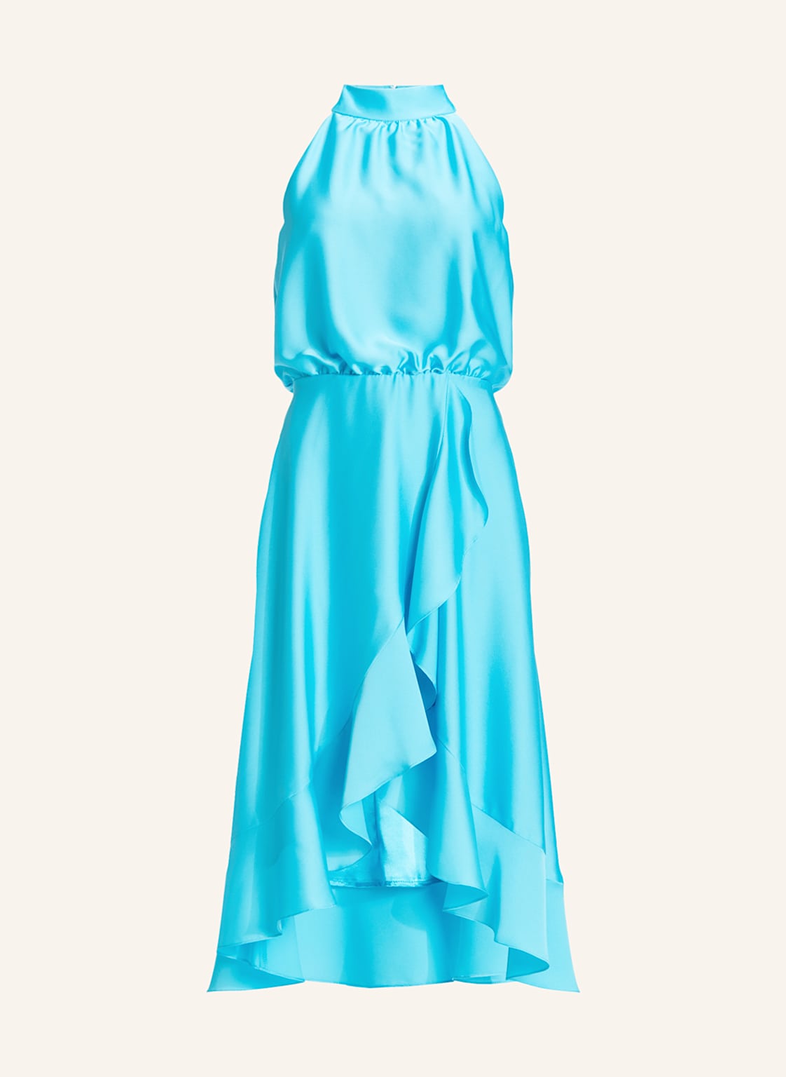 Swing Cocktailkleid Aus Satin Mit Volants blau von SWING