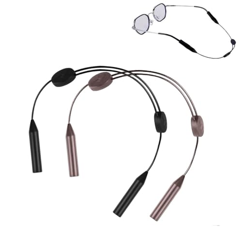 SWINILAYA Brillenband Sport - 2er Set Schwarz and Brown, Flexibles & Wasserdichtes Silikon-Brillenband für Herren, Damen & Kinder, Stabiler Halt beim Laufen, Schwimmen & Outdoor-Aktivitäten von SWINILAYA