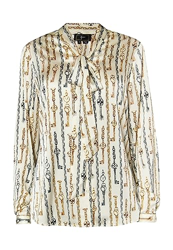 SWIRLY Damen Schlupfbluse 19528985-SW01, WOLLWEISS Mehrfarbig, L von SWIRLY