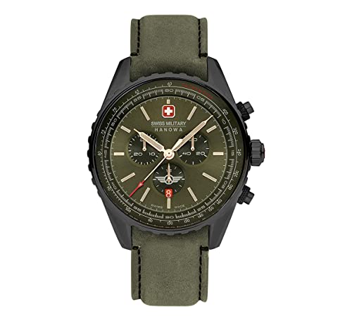 Swiss Military Herren Analog Quarz Uhr mit Leder Armband SMWGC0000340 von Swiss Military by Chrono