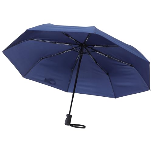 SWISSONA Regenschirm sturmfest klein - Ultraleicht und kompakt - Automatik auf und zu Schirm - Taschenschirm mit Hülle - Kleiner Regenschirm - Blau von SWISSONA