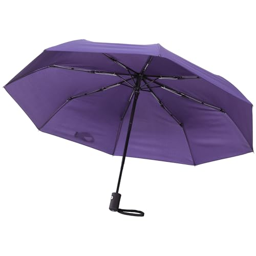 SWISSONA Regenschirm sturmfest klein - Ultraleicht und kompakt - Automatik auf und zu Schirm - Taschenschirm mit Hülle - Kleiner Regenschirm - Lila von SWISSONA