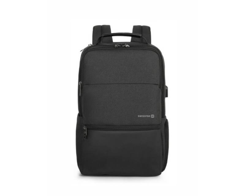 SWISSTEN Notebook-Rucksack, Laptoprucksack mit USB Ladeanschluss und Sicherheitsfach von SWISSTEN