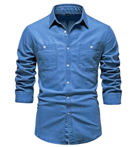 SWOAMER Herren Jeanshemd Denim Langarmhemd Cowboy Style Shirt Casual Männer Freizeit Hemd mit Button Down Kragen 6016Mittelblau M SWOAMER Herren Jeanshemd Denim Langarmhemd Cowboy Style Shirt Casual Männer Freizeit Hemd mit Button Down Kragen 6016Mittelblau M von SWOAMER
