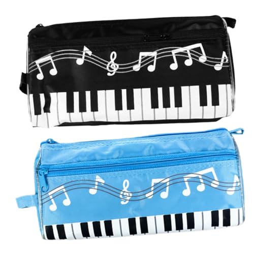 SWOOMEY 2 STK Mäppchen Tragbare Kosmetik-Make-up-Tasche Bleistifthalter Mit Reißverschluss Musik-bleistiftbox Briefpapierbeutel Klavier-stifttasche Stiftetui Kind Groß Polyester Geschenk von SWOOMEY