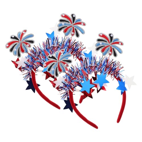 SWOOMEY 2 Stück Independence Day Stirnbänder mit Us Flaggenmotiv Patriotische Haarreifen in Rot Weiß Blau Leichtes Auffälliges Party Accessoire für Frauen und Mädchen zum von SWOOMEY