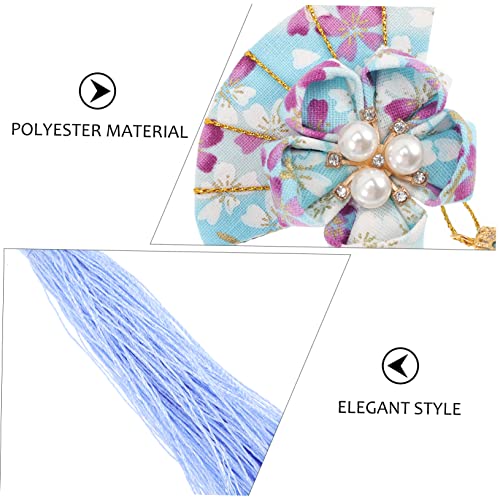 SWOOMEY 2 Stück Japanischer Haarschmuck Fächer Form Haarklammer mit Quaste Eleganter Stoff Haarspange für Damen und Mädchen Leichter Vintage Stil für Hochsteckfrisuren und Party Look von SWOOMEY
