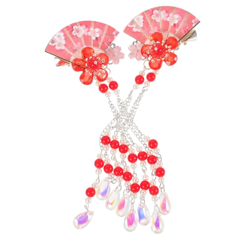 SWOOMEY 2 Stück Tassel Haarklammern mit Blüten und Fächerdesign für Damen und Mädchen Leichte Haarschmuck Clips mit Quasten Festliche Braut Accessoires für Hochzeit Party und Alltag von SWOOMEY