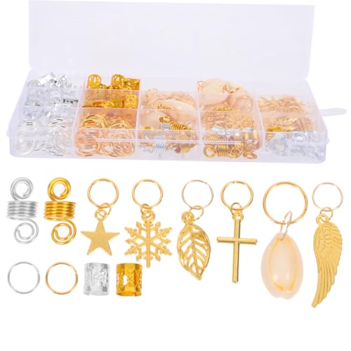 SWOOMEY 200 Stück Teiliges Dreadlocks Haarschmuck Set Metallringe Haarspangen für Zöpfe in Verschiedenen Stilen und Langlebige Haarbuckles zum Flechten und DIY Haarschmuck für Frauen und von SWOOMEY